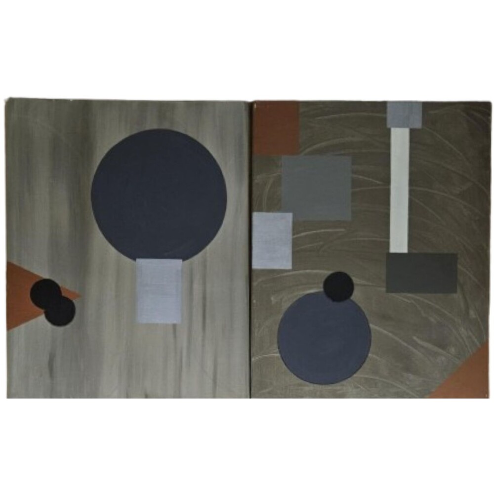 Paintings on canvas  Geometric Abstract Set Of 2 Original Acrylic Paintings